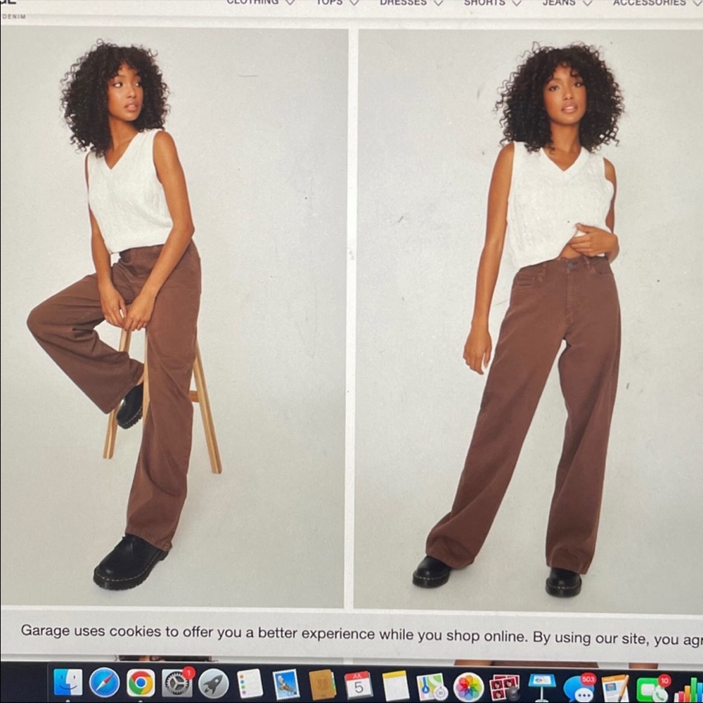 Street Wide Leg Jeans in Walnut Brownie